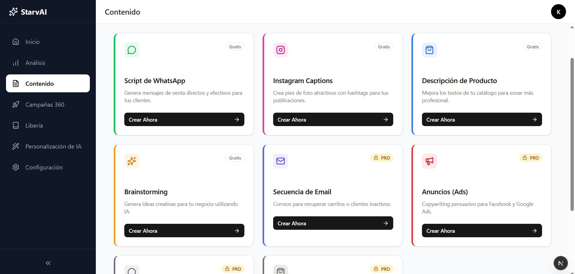 Vista de Herramientas